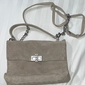 Elegant grey Suede Women's crossbody Bag